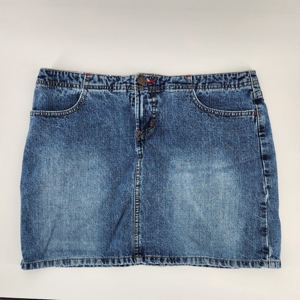 L.E.I.‎ Vintage Denim Mini Skirt Blue Cotton Size 13
